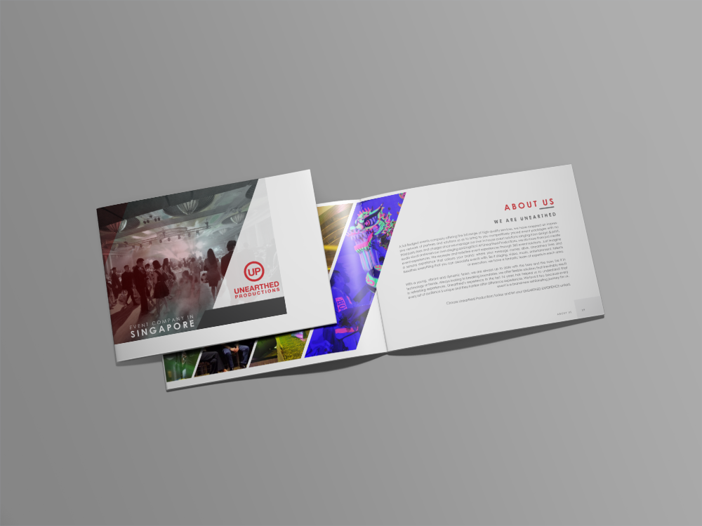 Design de Catalogue par nafizrahat pour Unearthed Productions Events Management | Design #22711724