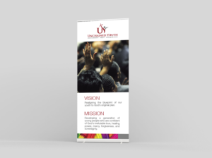 Retractable Banner Design for Youth Group | Messestand-Design von M K G