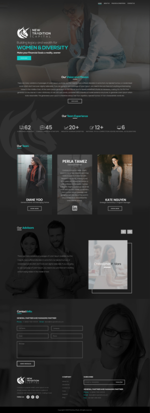 Web design for a women venture fund | Diseño Web por Pointless Pixels India