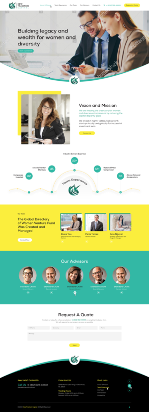 Web design for a women venture fund | Diseño Web por Ved Web Services