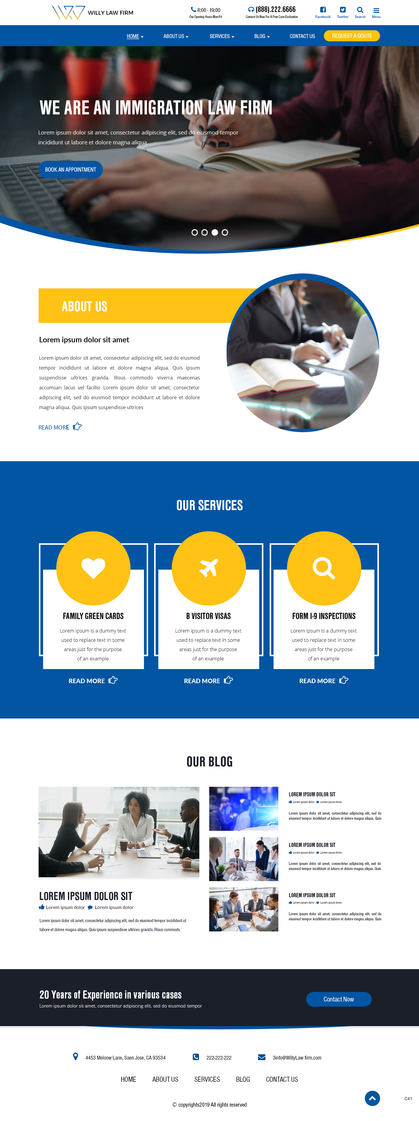 Web Design par pb pour Willy, Nanayakkara & Associates Attorneys and Counselors at Law Atlanta  | Design #22592895