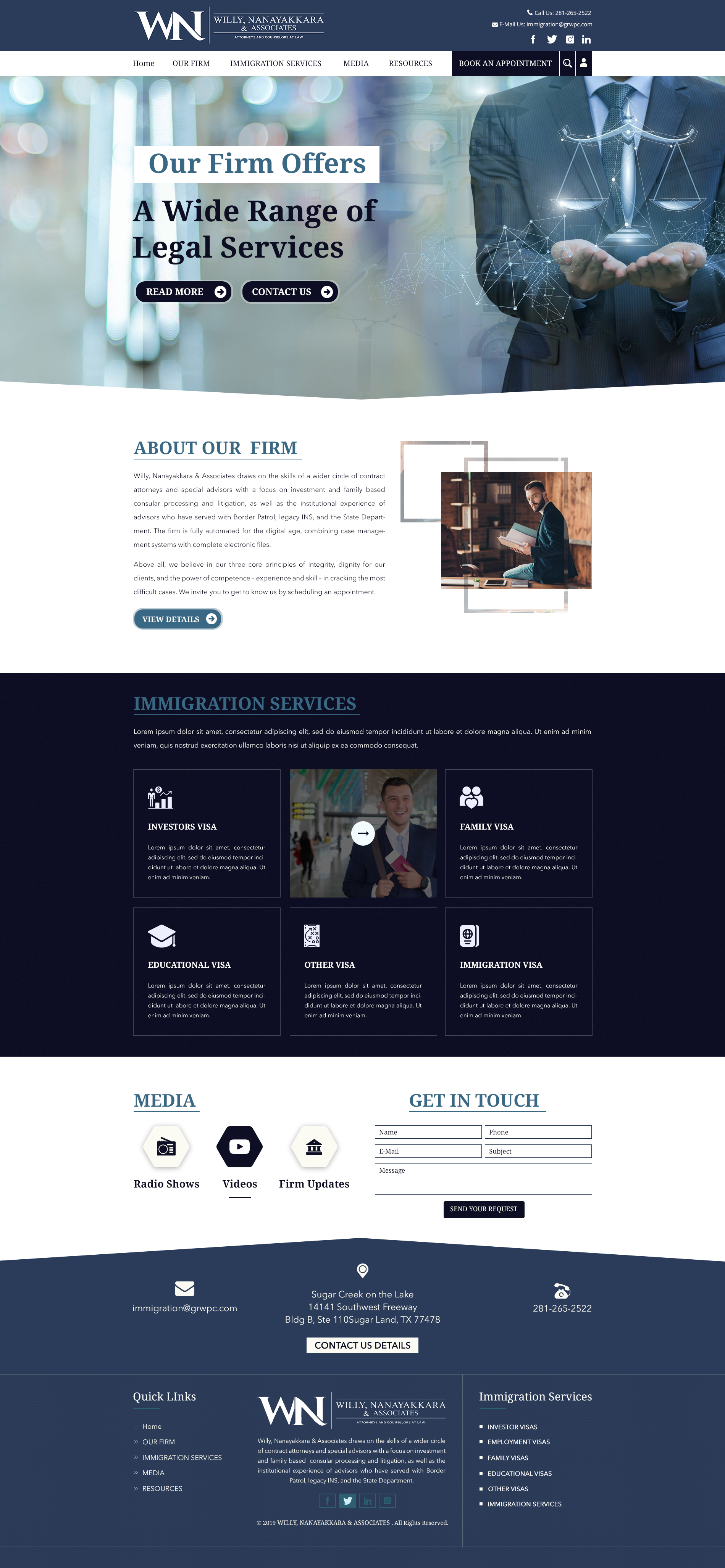 Web Design by SAI DESIGNS for Willy, Nanayakkara & Associates Attorneys and Counselors at Law Atlanta  | Design #22611275