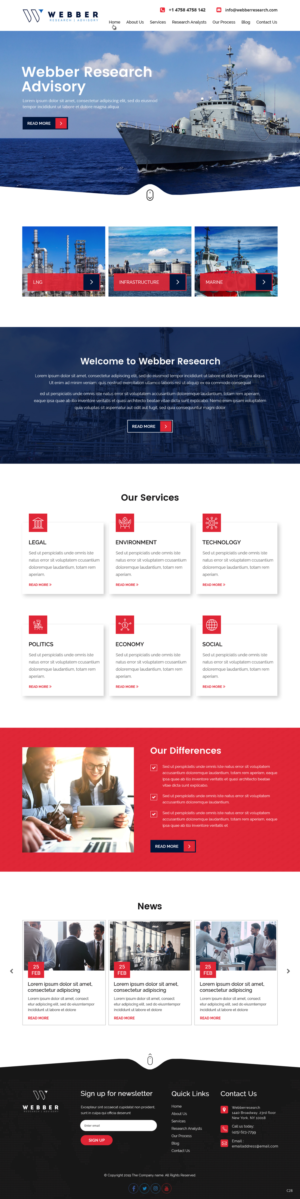 Web Design by pb for Webber Research & Advisory LLC | Design: #22601808