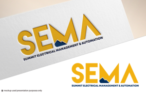 need to say the bisness name which is "Summit Electrical Management & Automation or could possibly use the abbreviation "SEMA" with the name in smaller text below  | Logo Design by Juli creation