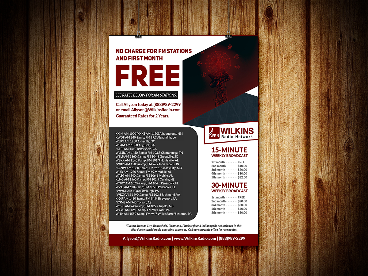 Flyer-Design von Deziners Zone für Wilkins Radio Network | Design #22609450