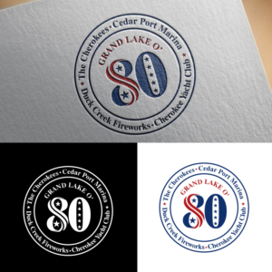We want the 80th to be in the middle, and the four entities in a circle surrounding the logo. We want a USA stars and stripes theme , and we need this logo for tshirts, banners and other marketing pieces. | Logo Design by Graphic Bricks