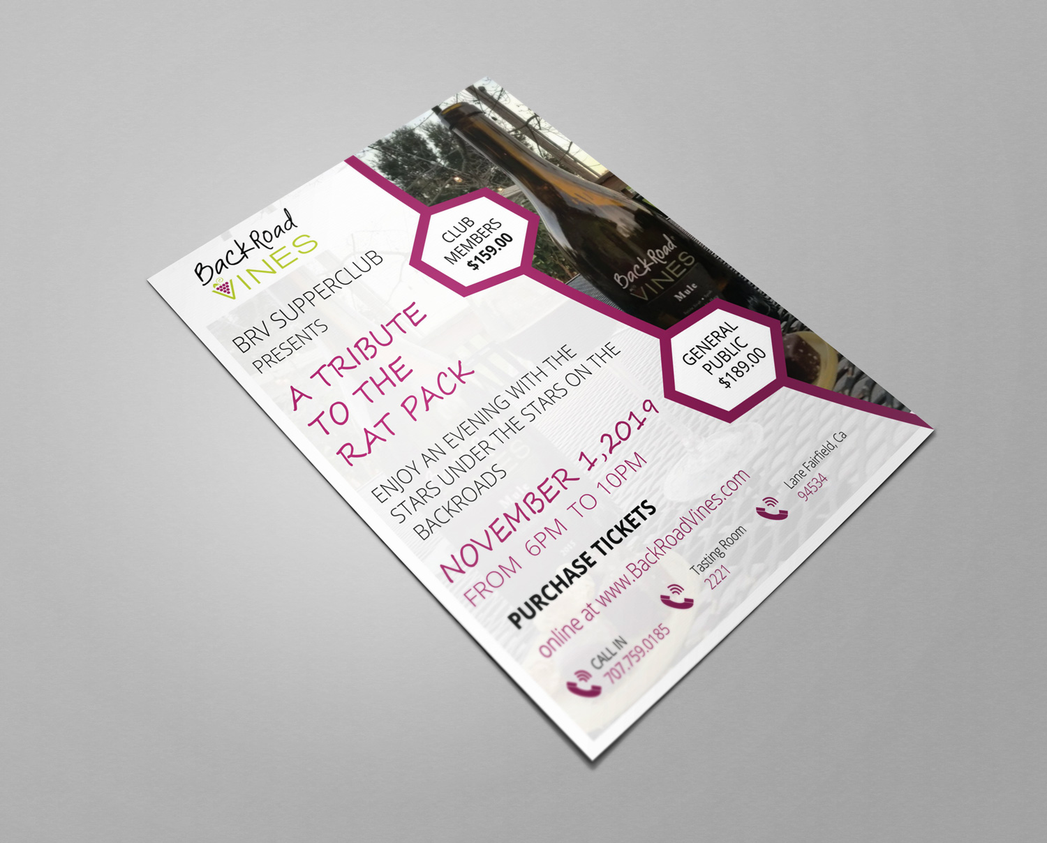 Flyer Design by CreativeFeather for BackRoad Vines | Design #22612027
