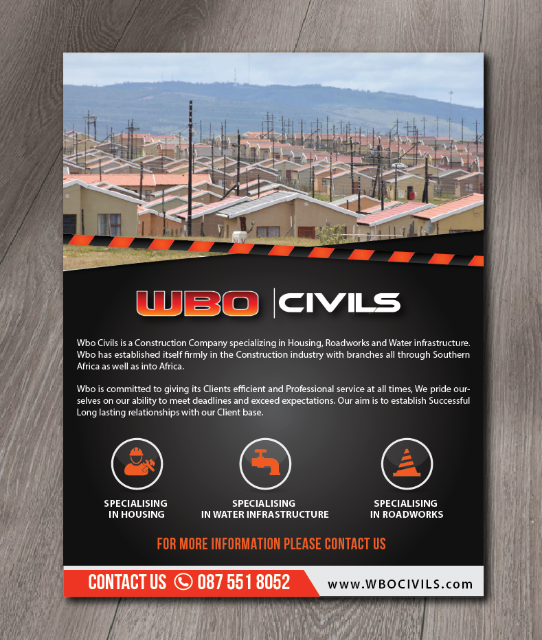 Flyer Design by alex989 for WBO Civils  | Design #22632157