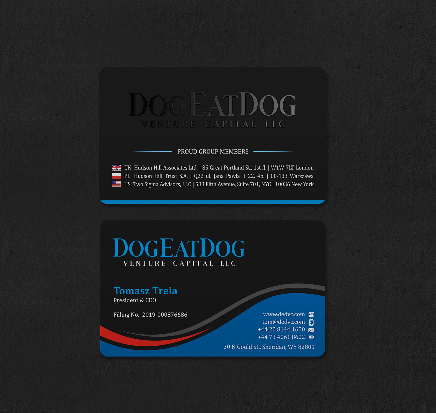 Design de Carte de Visite par INDIAN_Ashok pour Two Sigma Advisors LLC | Design #22630593