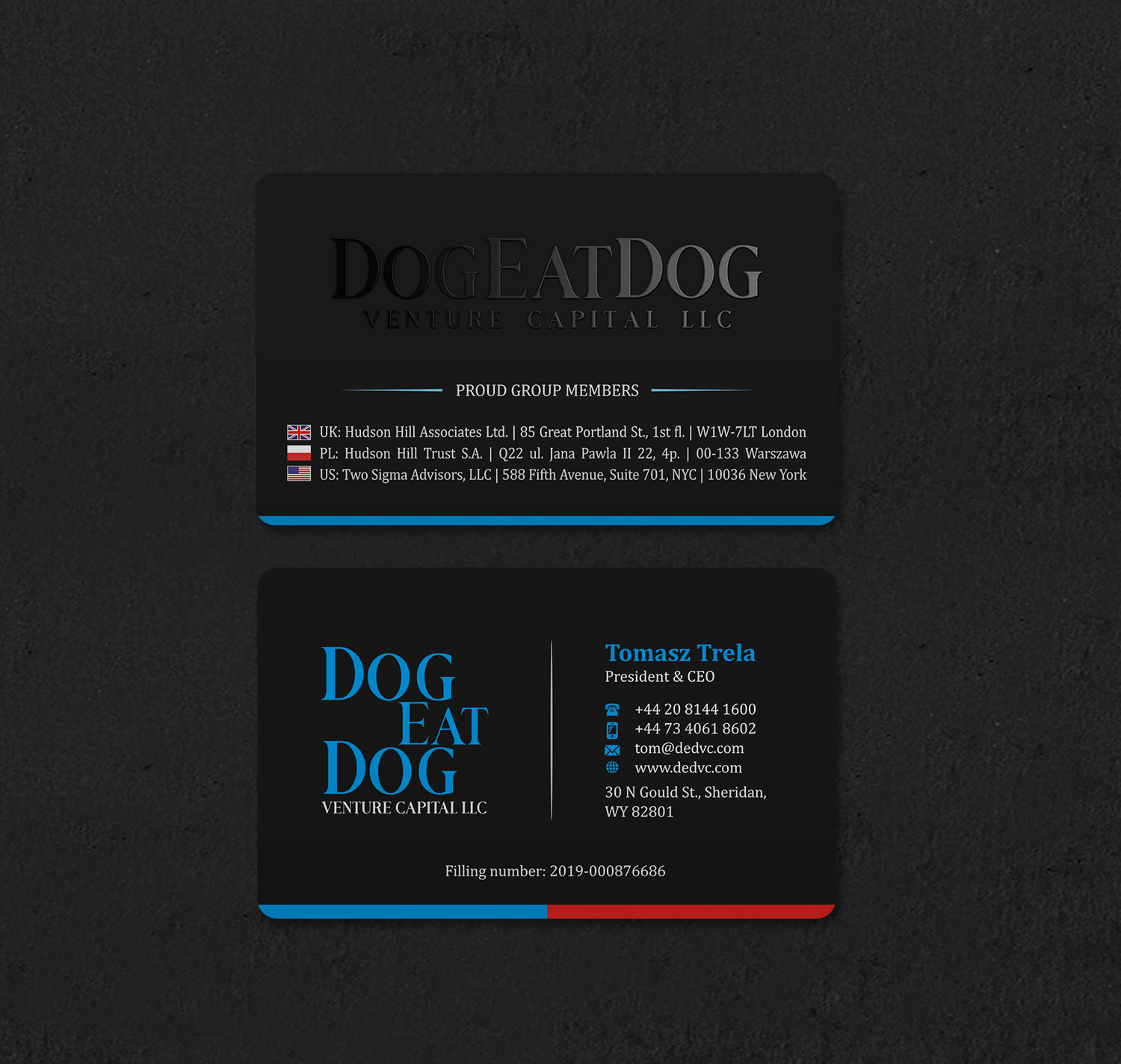 Design de Carte de Visite par INDIAN_Ashok pour Two Sigma Advisors LLC | Design #22630598