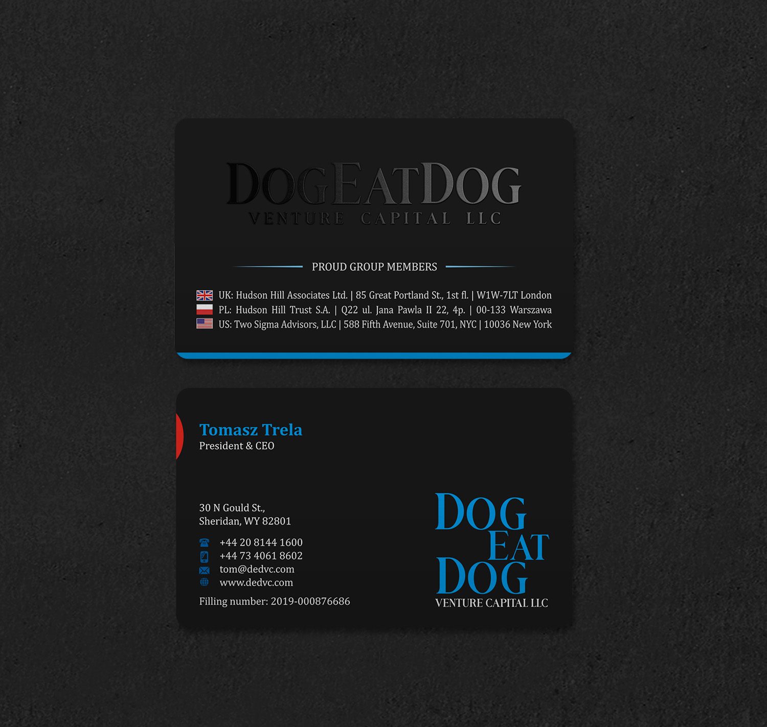 Design de Carte de Visite par INDIAN_Ashok pour Two Sigma Advisors LLC | Design #22630602