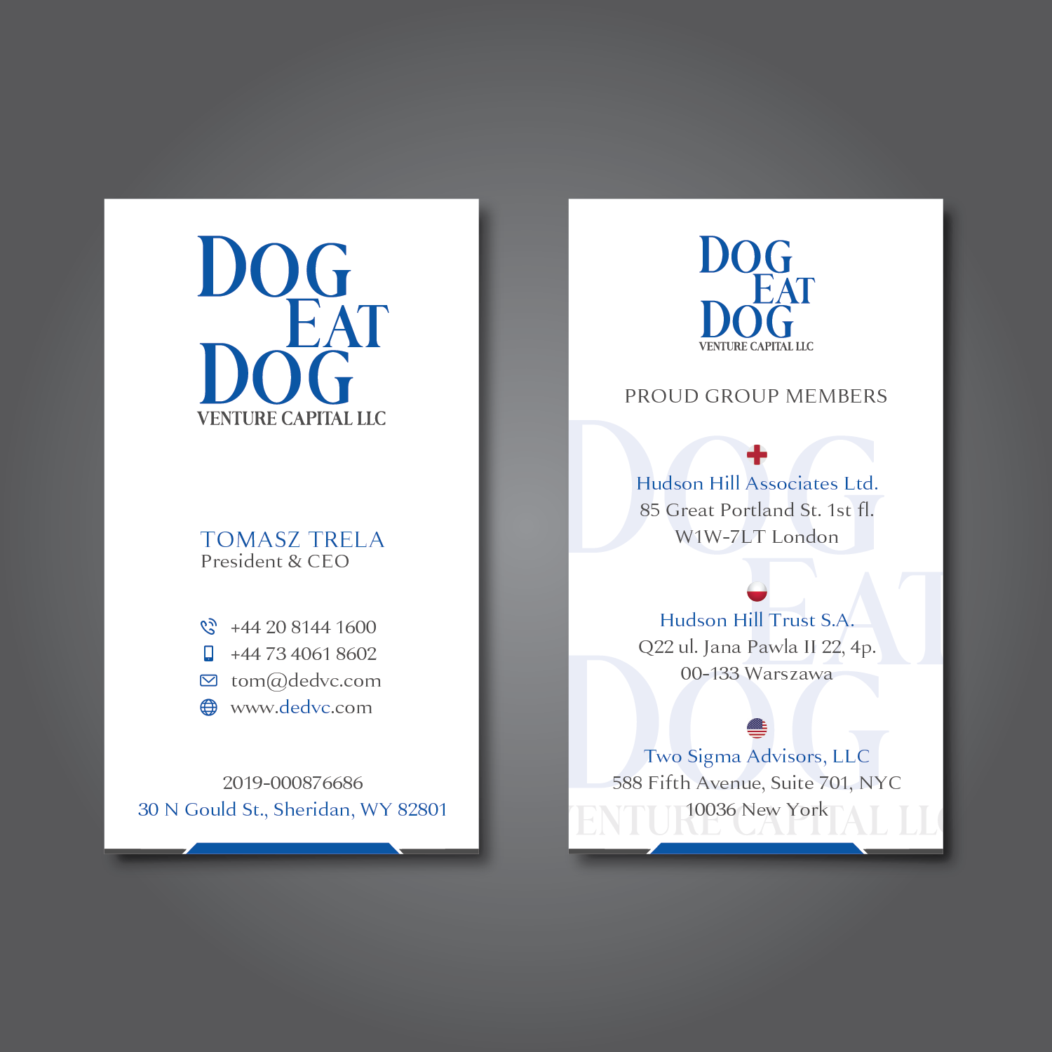 Business Card Design by Verified artistry (Design garden) for Two Sigma Advisors LLC | Design #22631211