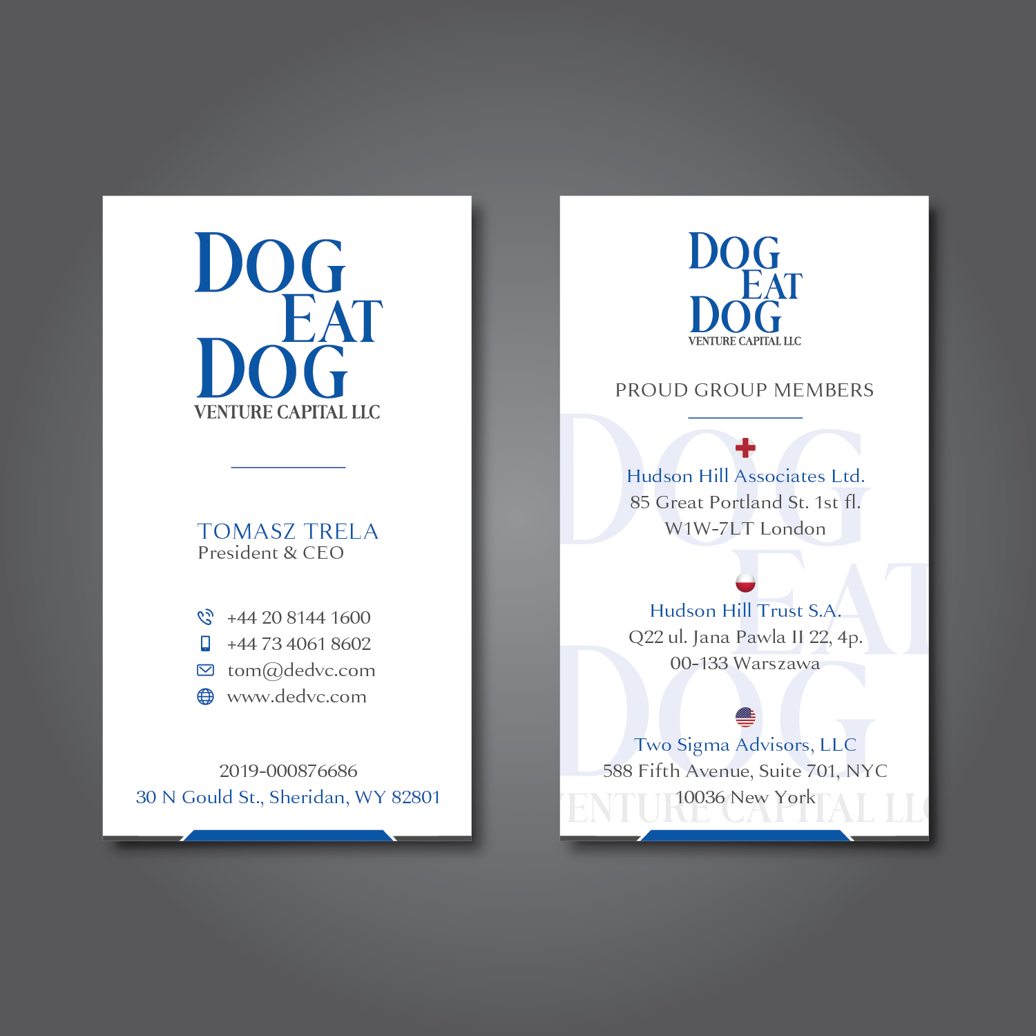 Business Card Design by Verified artistry (Design garden) for Two Sigma Advisors LLC | Design #22631212