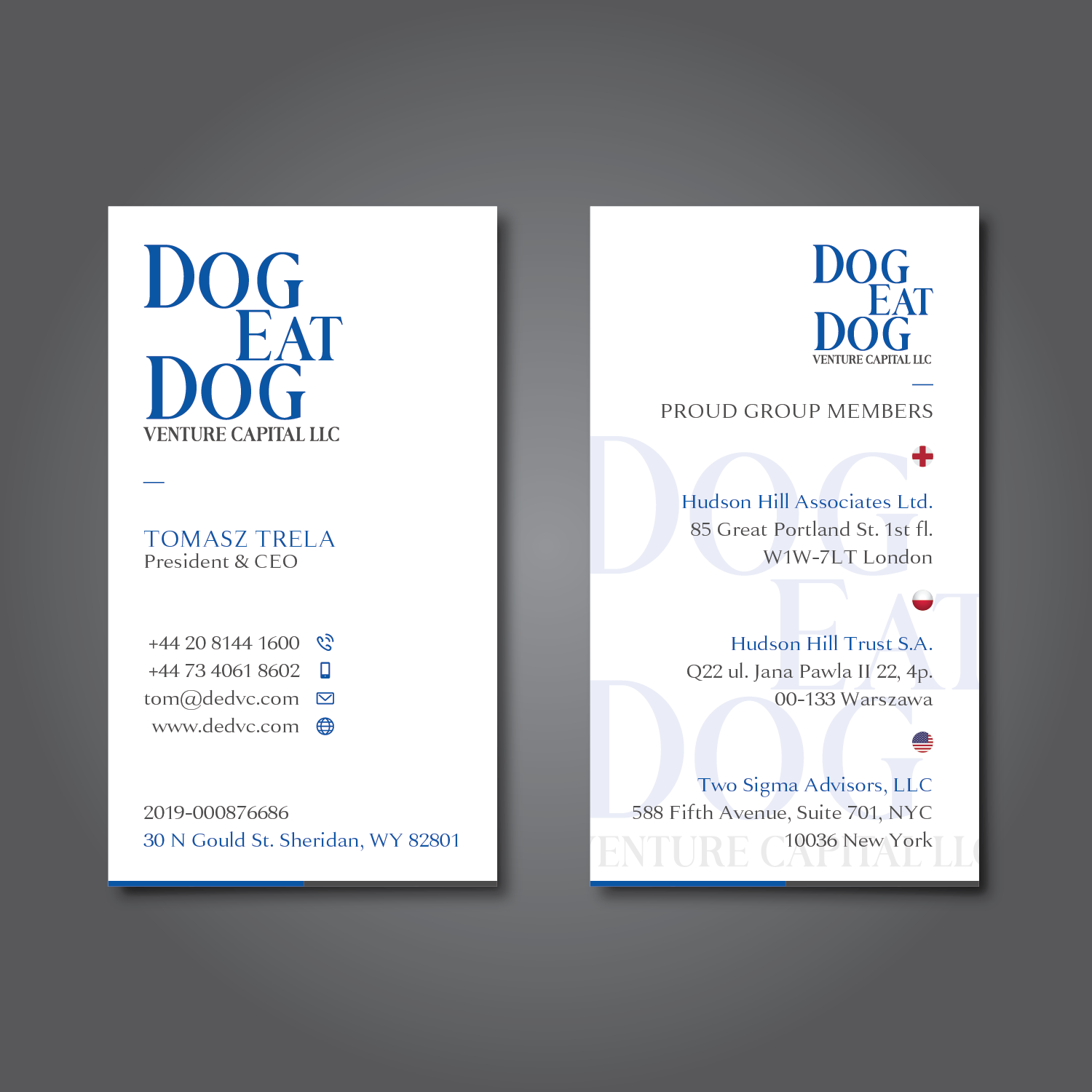 Business Card Design by Verified artistry (Design garden) for Two Sigma Advisors LLC | Design #22631340