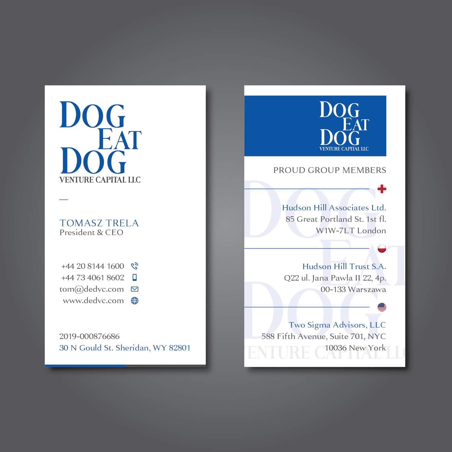 Business Card Design by Verified artistry (Design garden) for Two Sigma Advisors LLC | Design #22631341