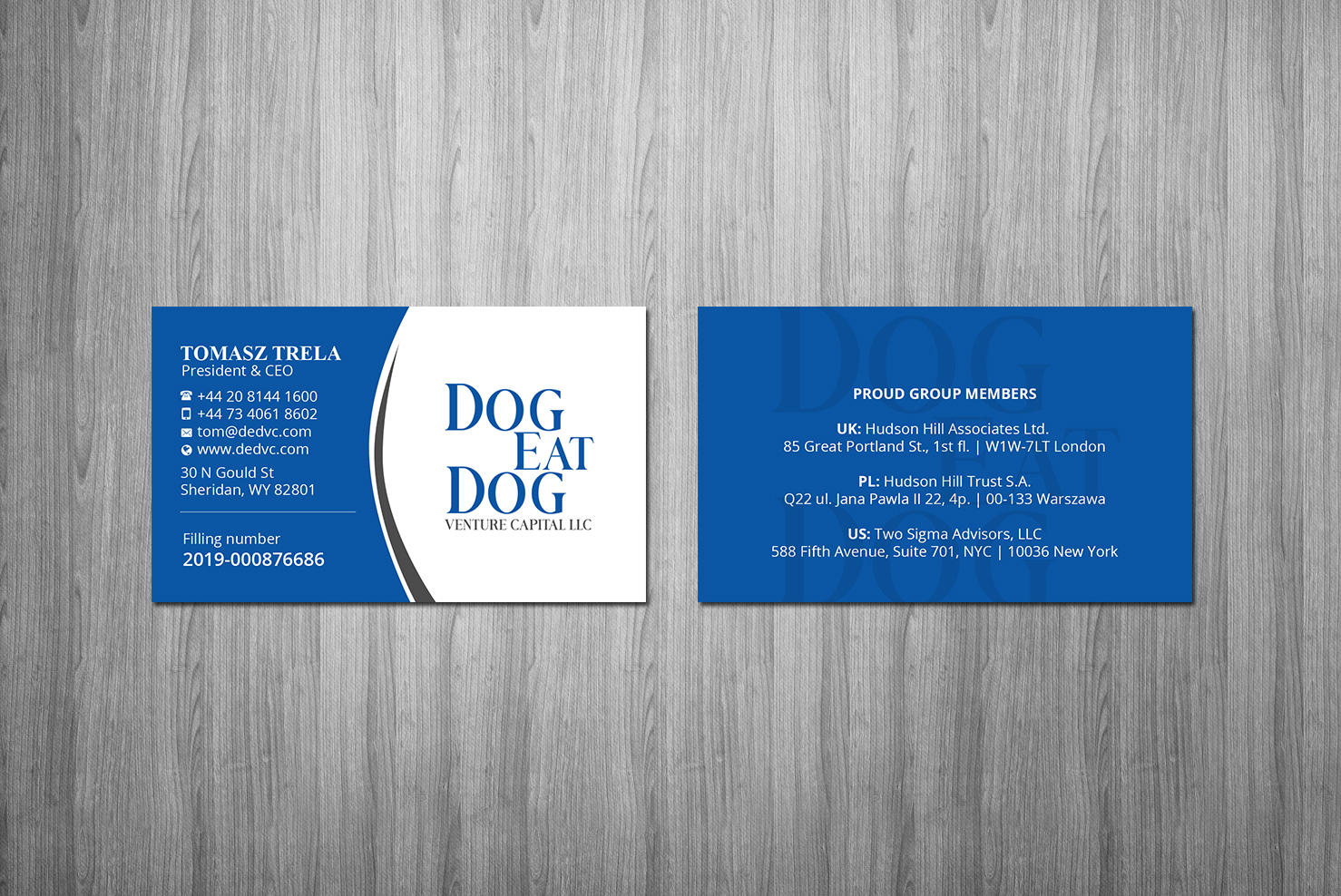 Business Card Design by Creations Box 2015 for Two Sigma Advisors LLC | Design #22633356