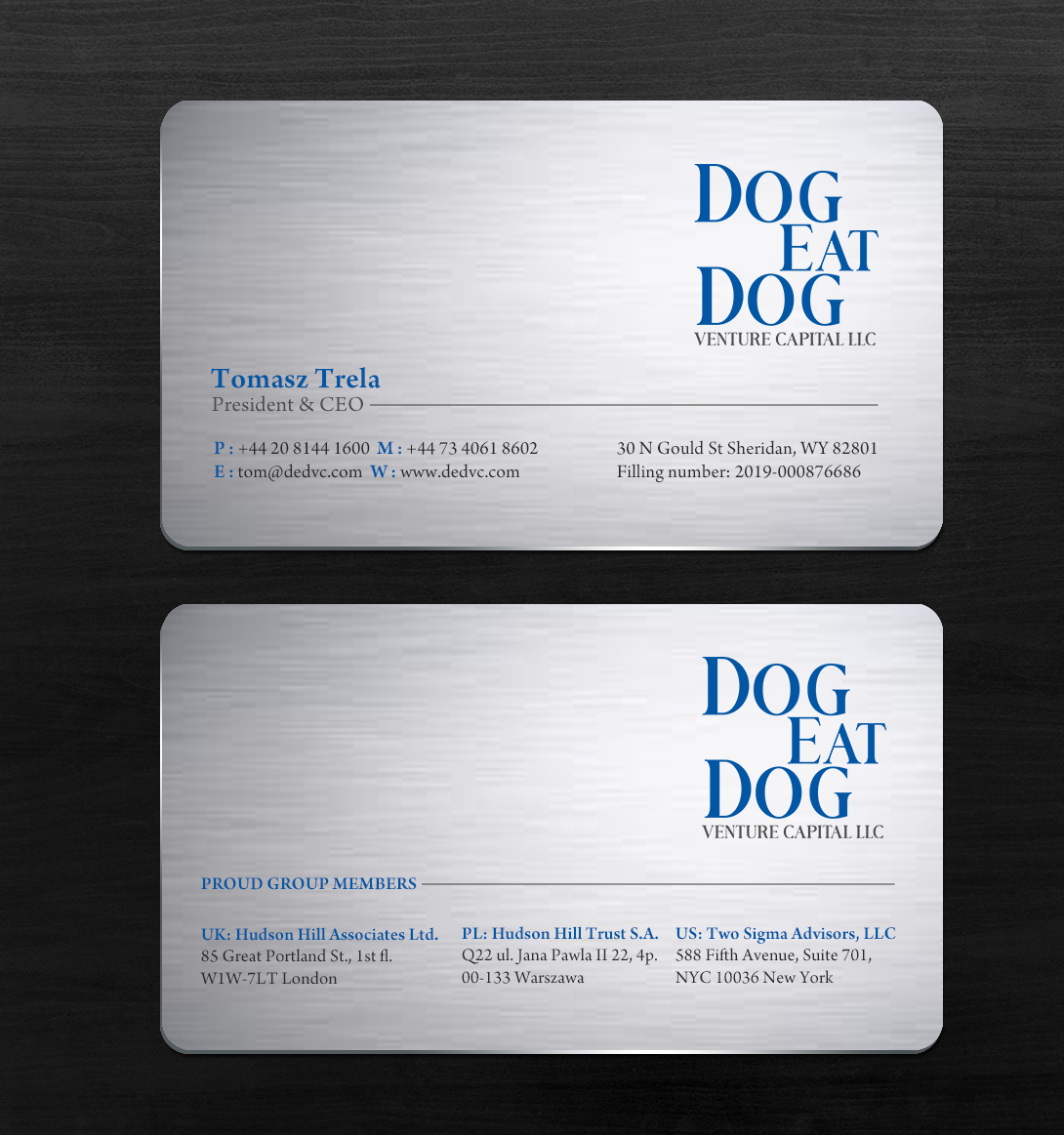 Business Card Design by chandrayaan.creative for Two Sigma Advisors LLC | Design #22630365