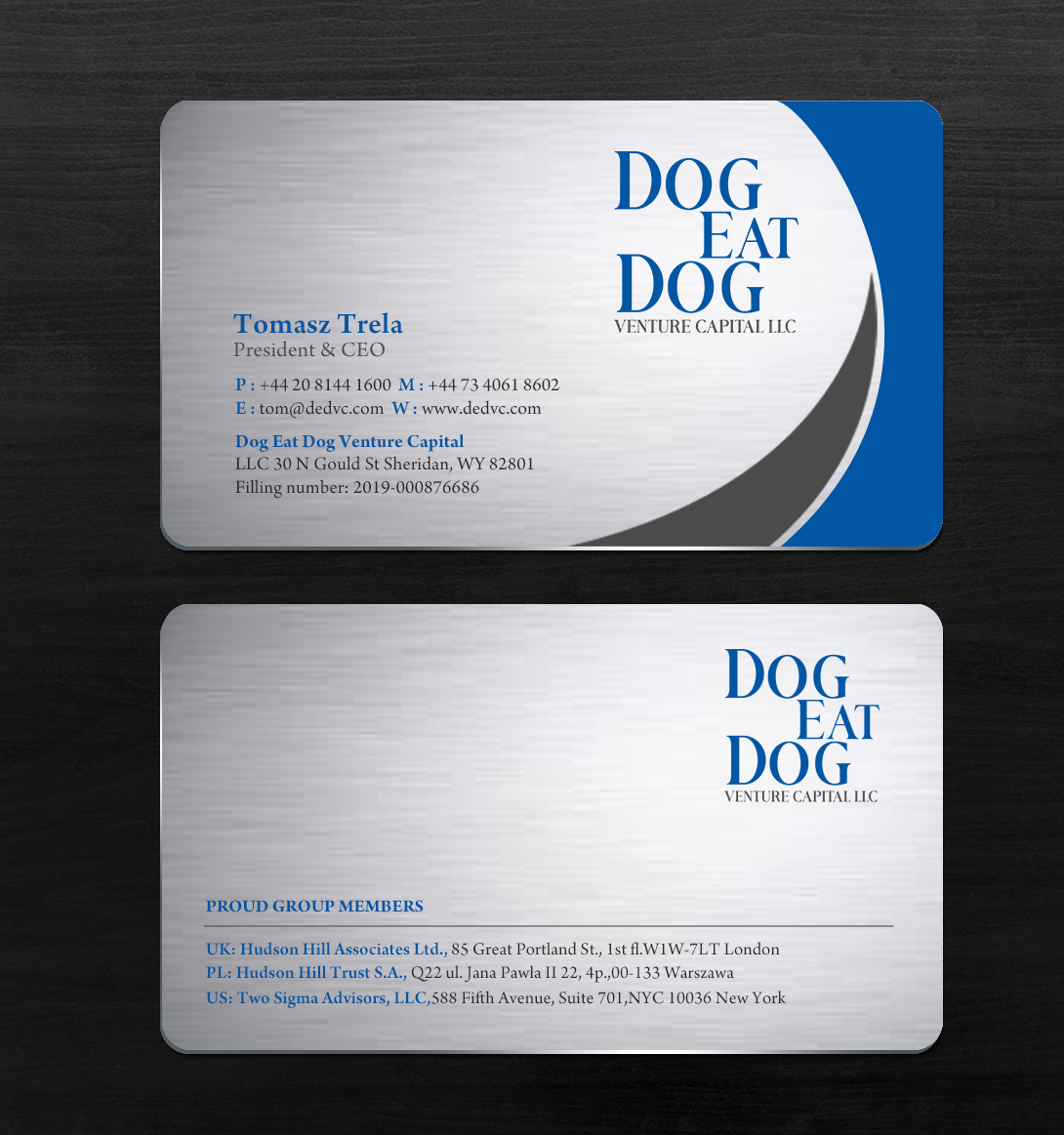 Business Card Design by chandrayaan.creative for Two Sigma Advisors LLC | Design #22630975