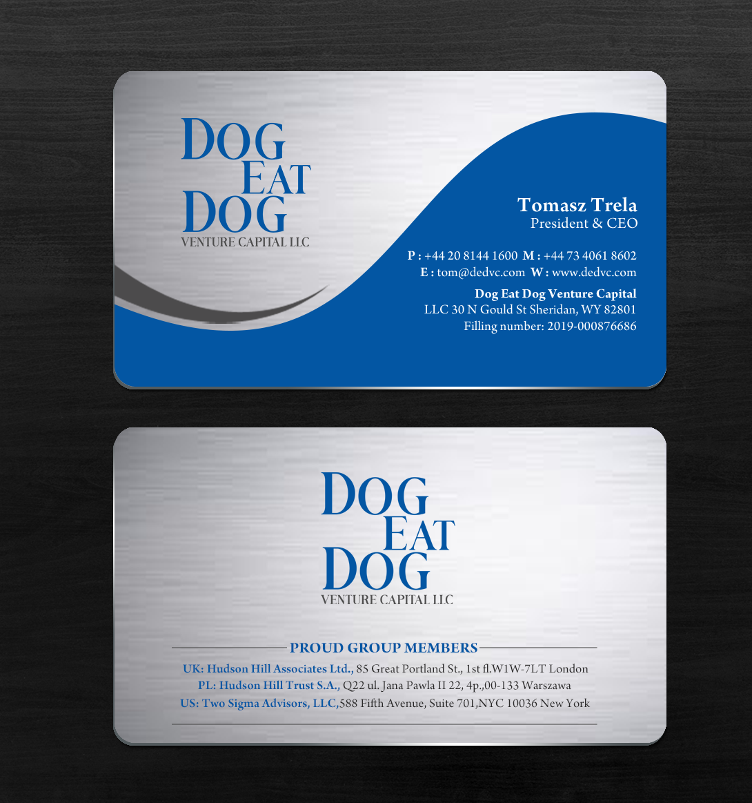 Business Card Design by chandrayaan.creative for Two Sigma Advisors LLC | Design #22630976