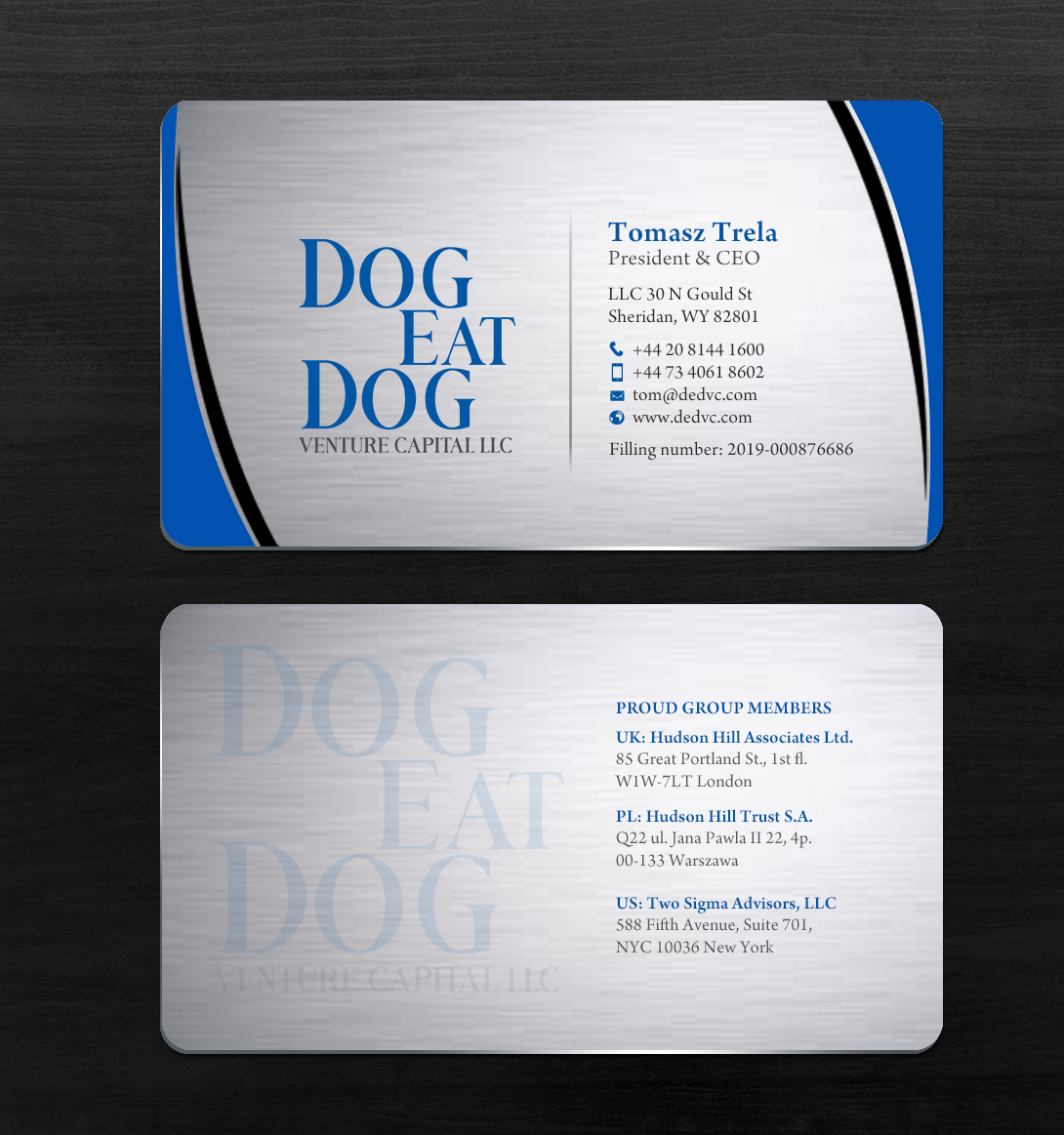 Design de Carte de Visite par chandrayaan.creative pour Two Sigma Advisors LLC | Design #22630977