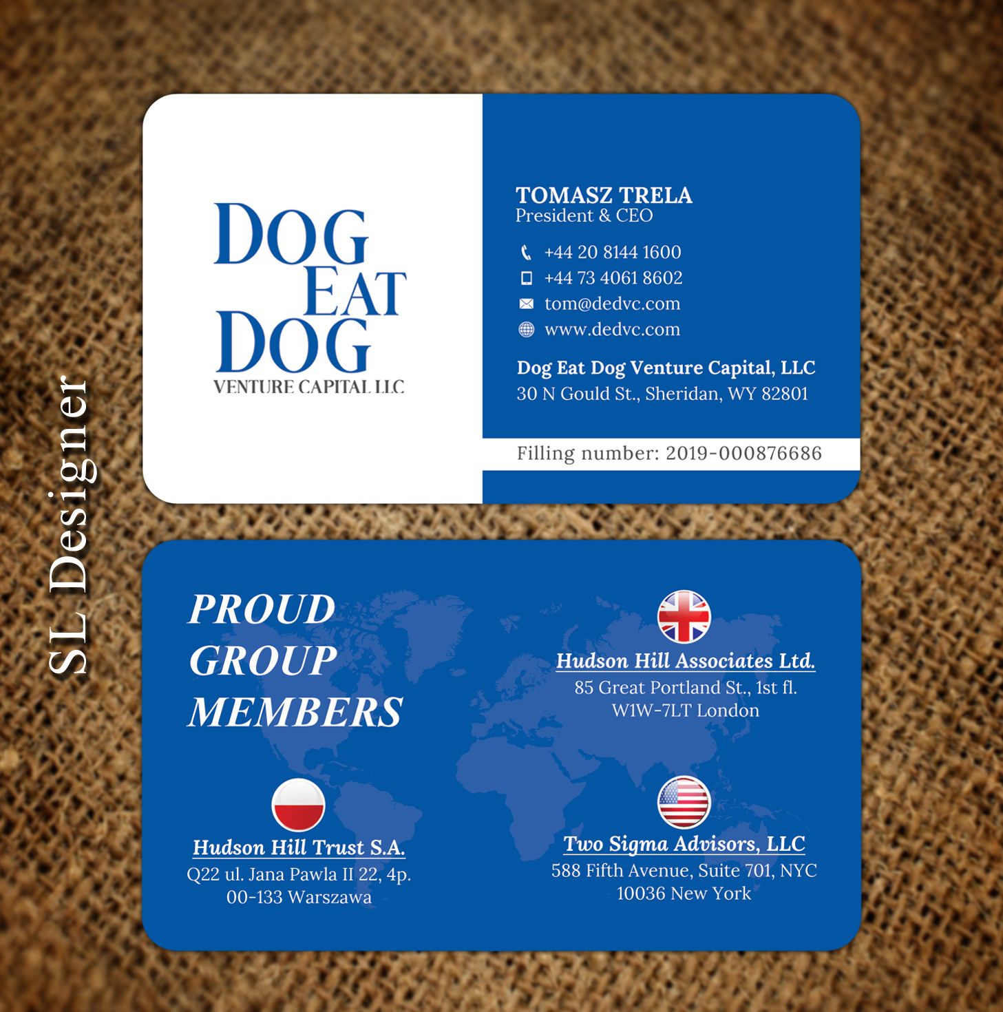 Business Card Design by SL Designer for Two Sigma Advisors LLC | Design #22627651
