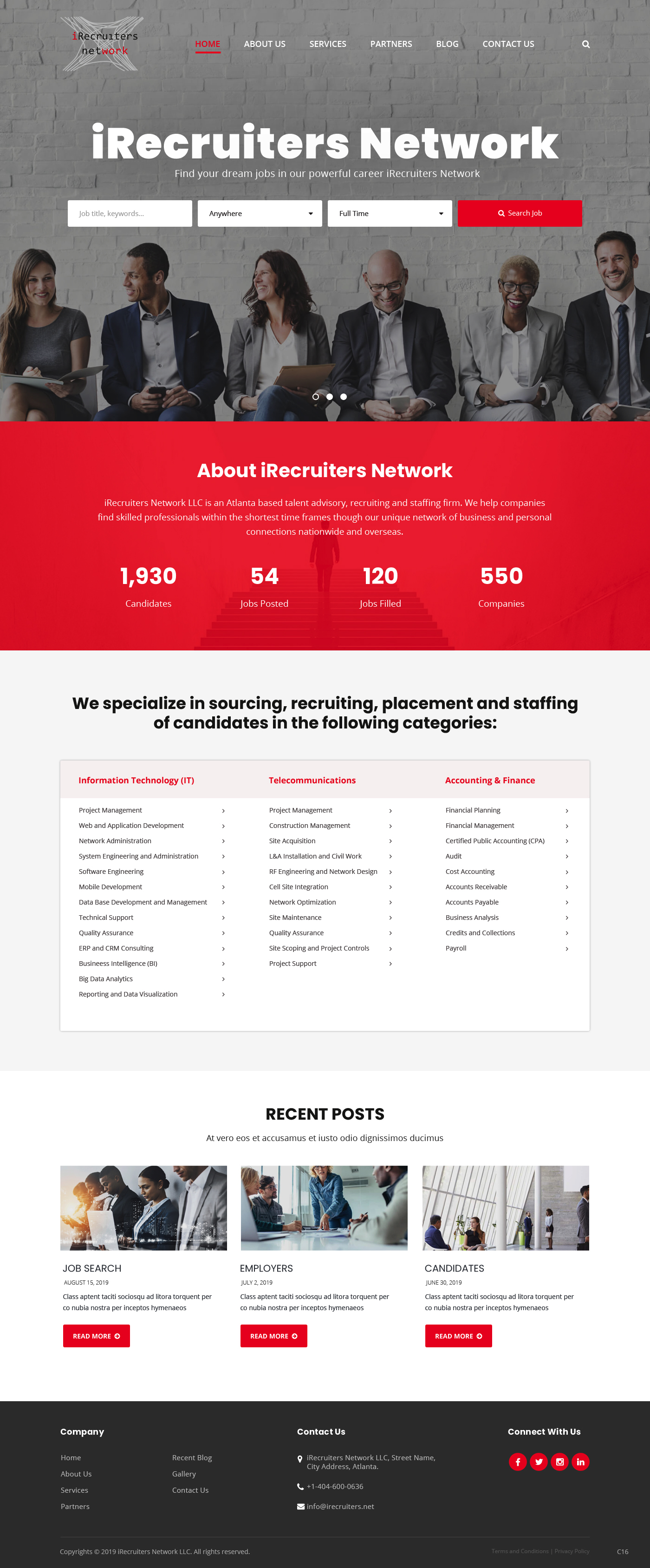 Wordpress Design by pb for iRecruiters Network | Design #22665209