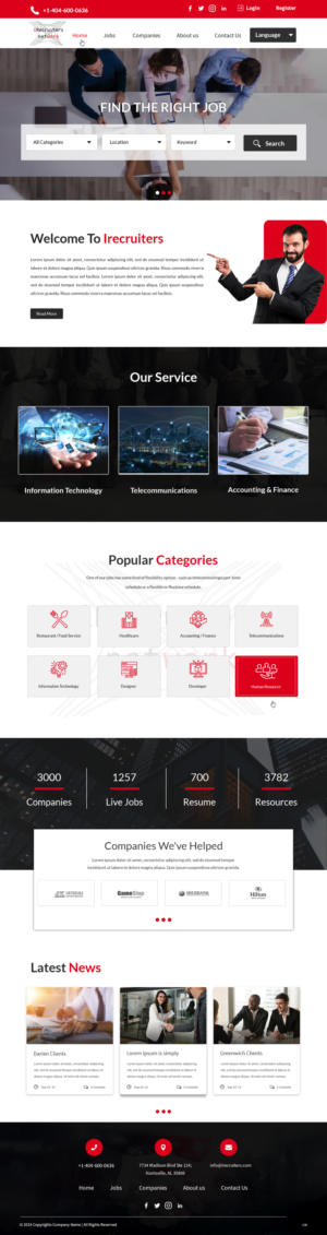 Wordpress Design by pb for iRecruiters Network | Design: #22665226