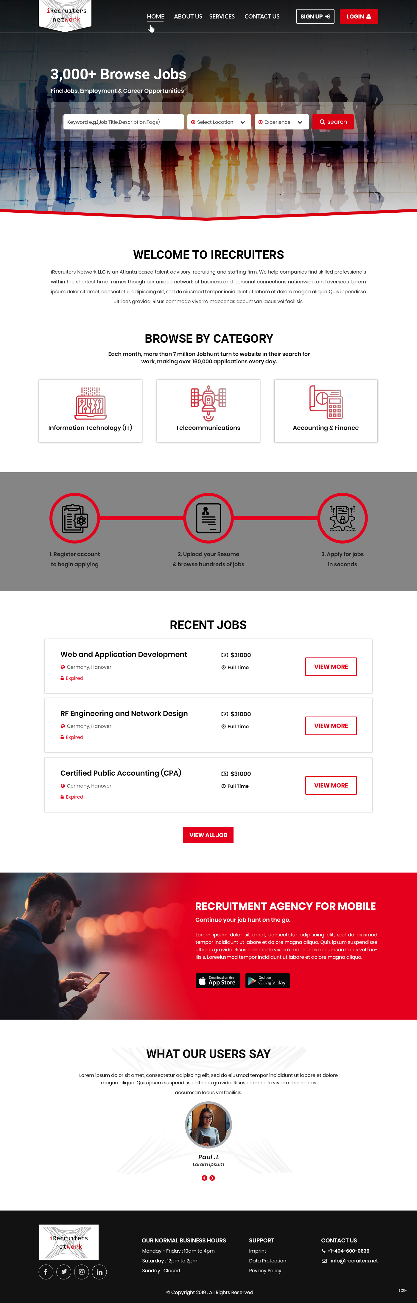 Wordpress Design by pb for iRecruiters Network | Design #22665236