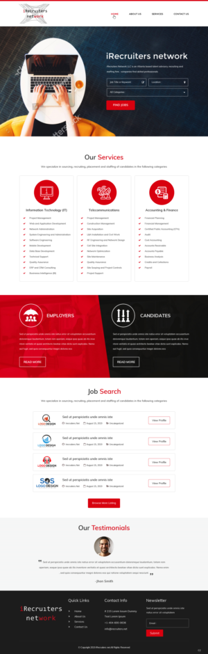 Wordpress Design by pb for iRecruiters Network | Design: #22673846