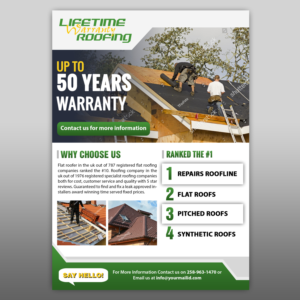 lifetime warranty roofing flyer* | Design de Flyer par aspiremedia