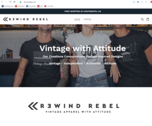 Rewind Rebel  - Vintage Apparel with Attitude | Logo Design by Dobar_logo