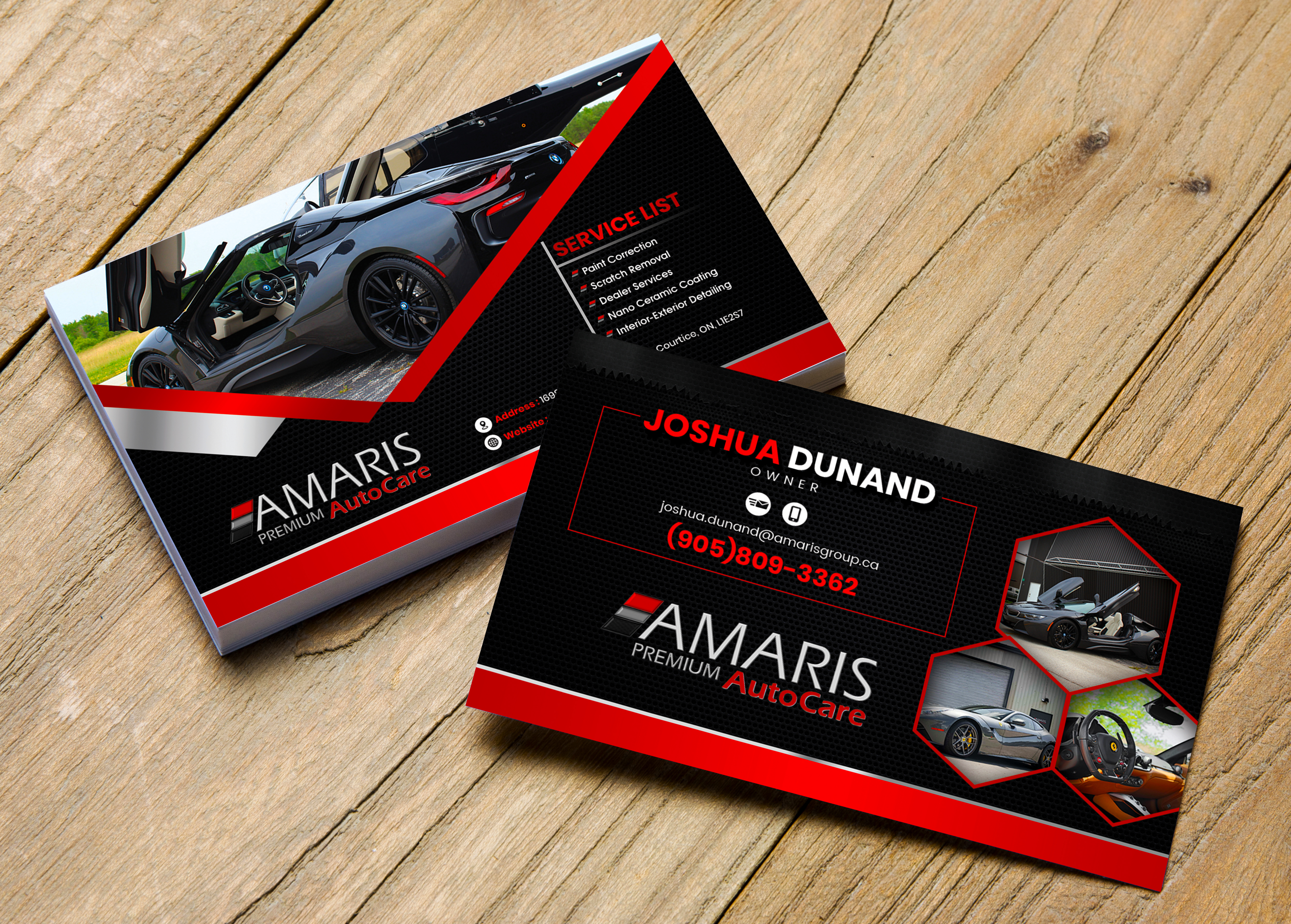 Business Card Design by SAI DESIGNS for Amaris Premium Auto Care | Design #22769720