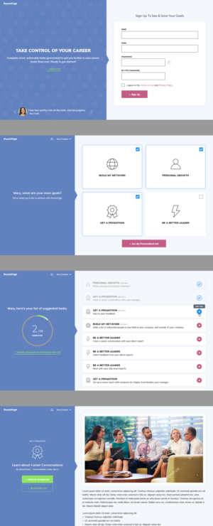 Design few pages for professional development app  | Web Design by MIND