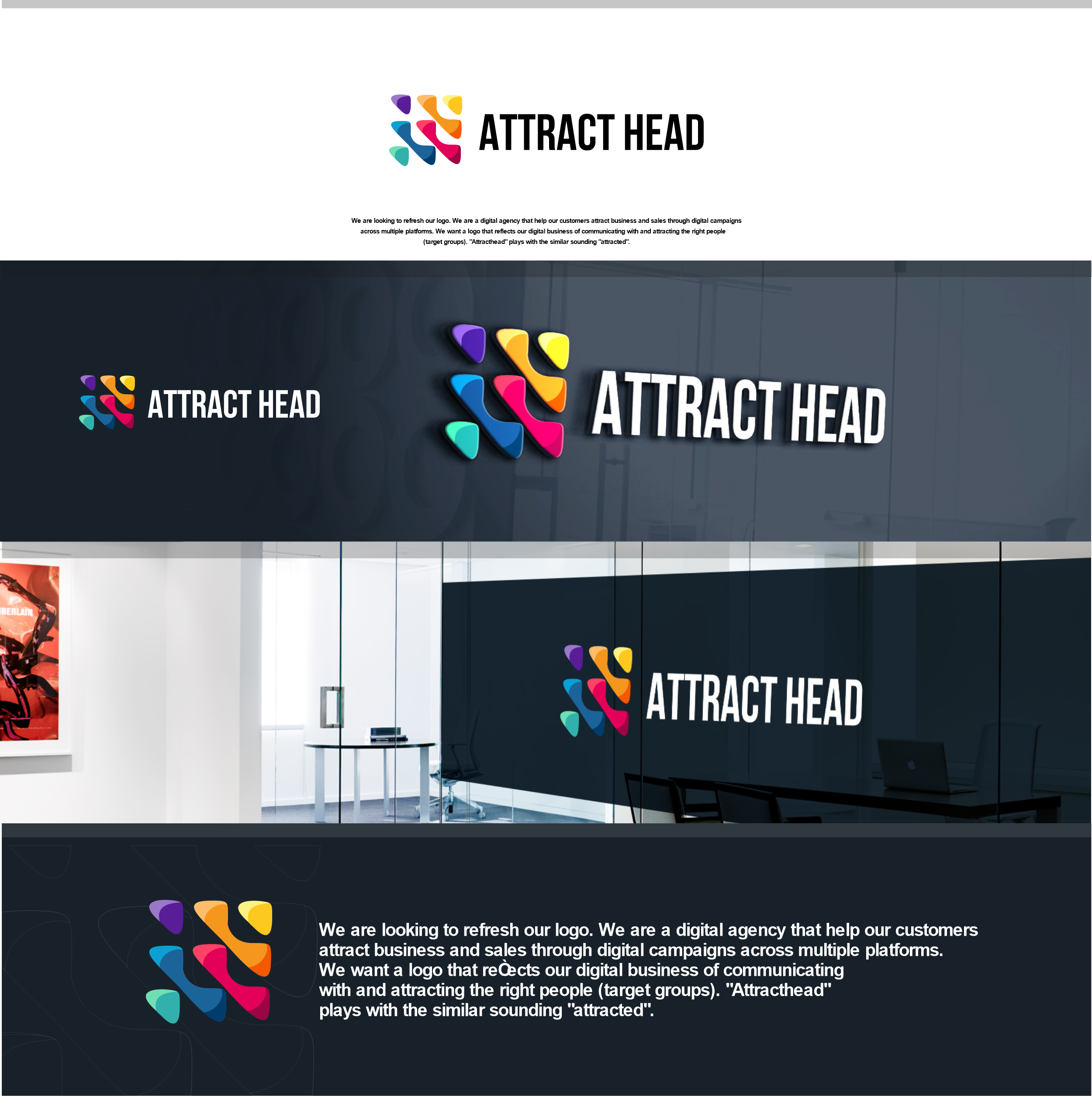 Logo-Design von BOROBUDRUR ART für Attracthead AS | Design #22697567