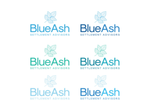 Emphasis on "BlueAsh" with "Settlement Advisors" in smaller text. | Logo Design by Atvento Graphics