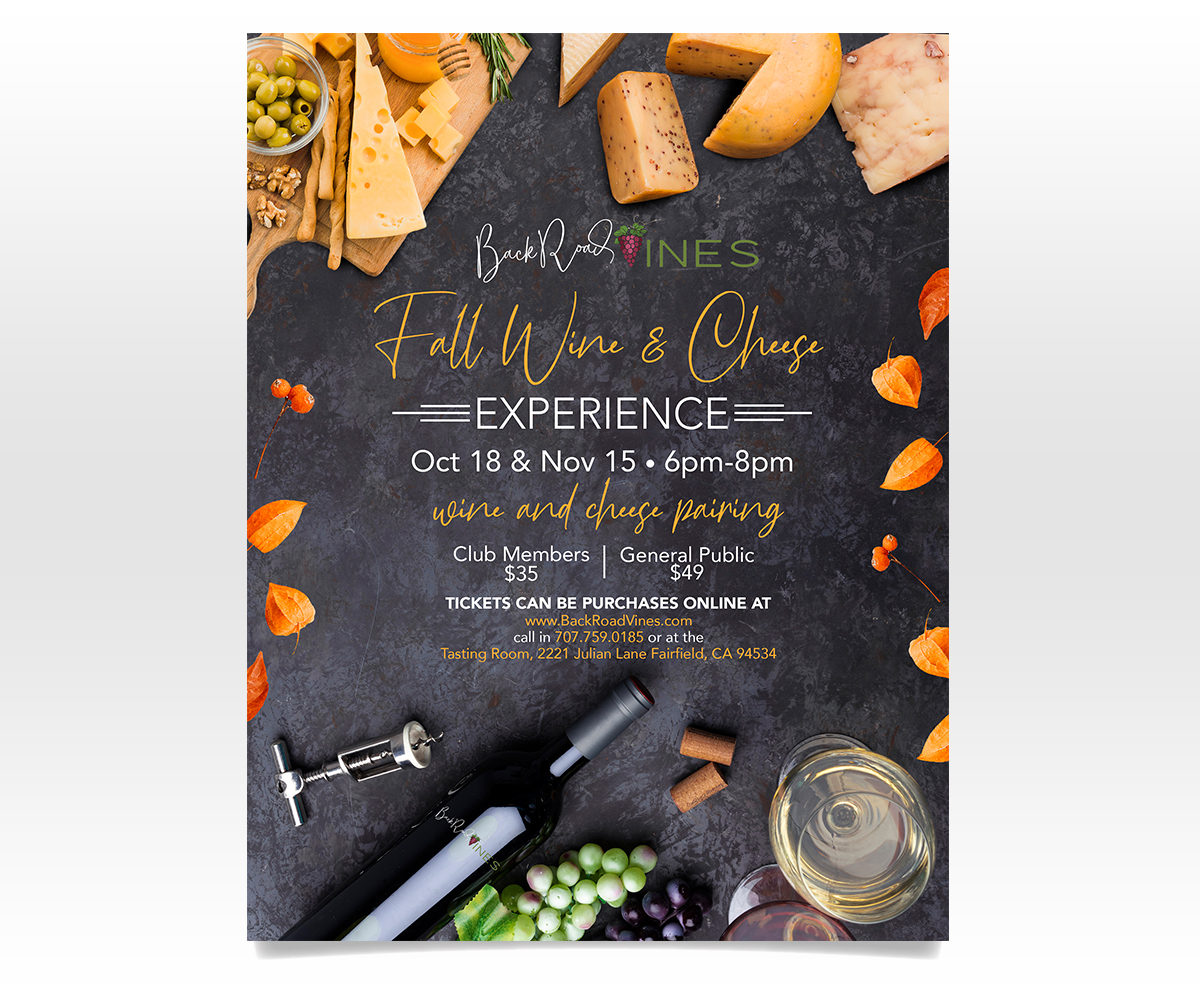 Flyer Design by Luniere Designs for BackRoad Vines | Design #22672660