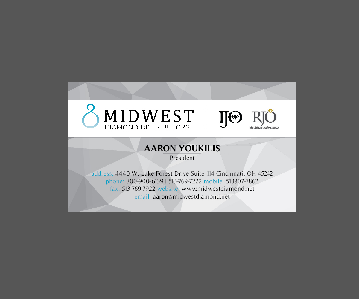 Diseño de Tarjeta de Presentación por Dedy Christian para Midwest Diamond Distributors | Diseño #2964411