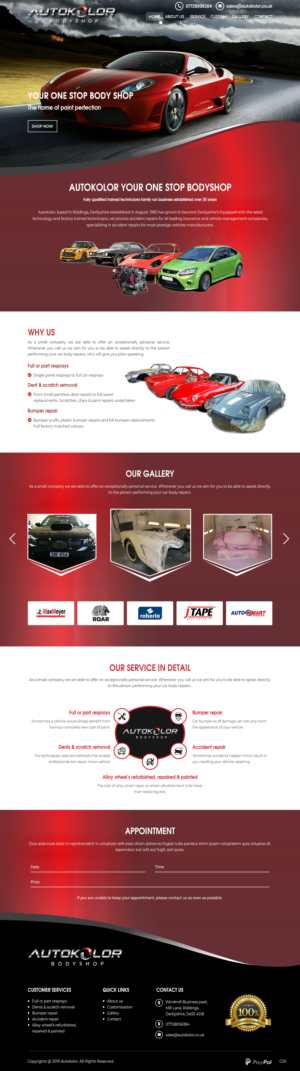 Web Design by pb for Autokolor Bodyshop | Design: #22682302