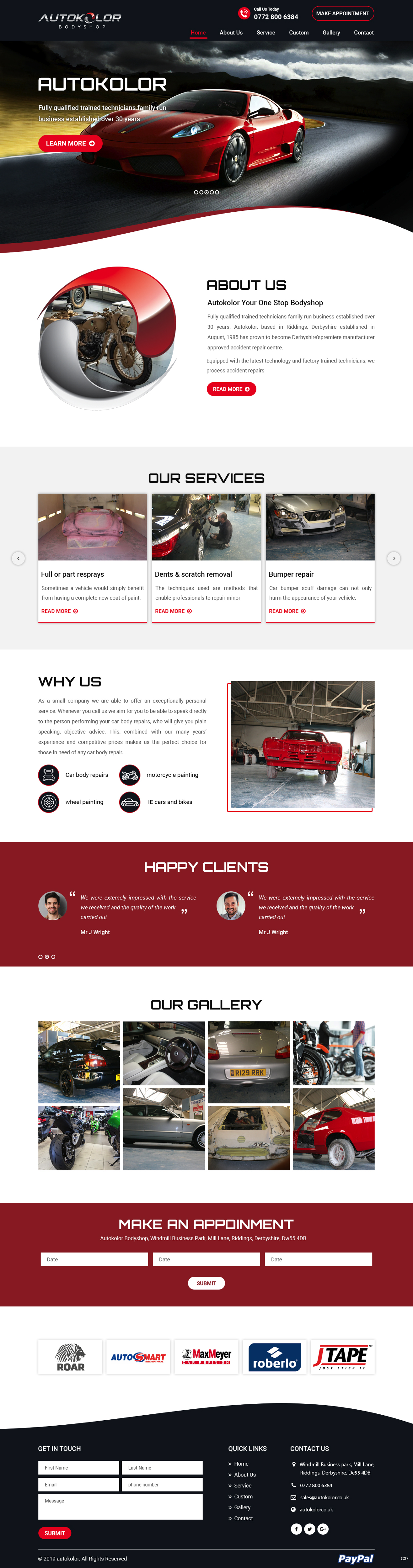 Web Design by pb for Autokolor Bodyshop | Design #22682306