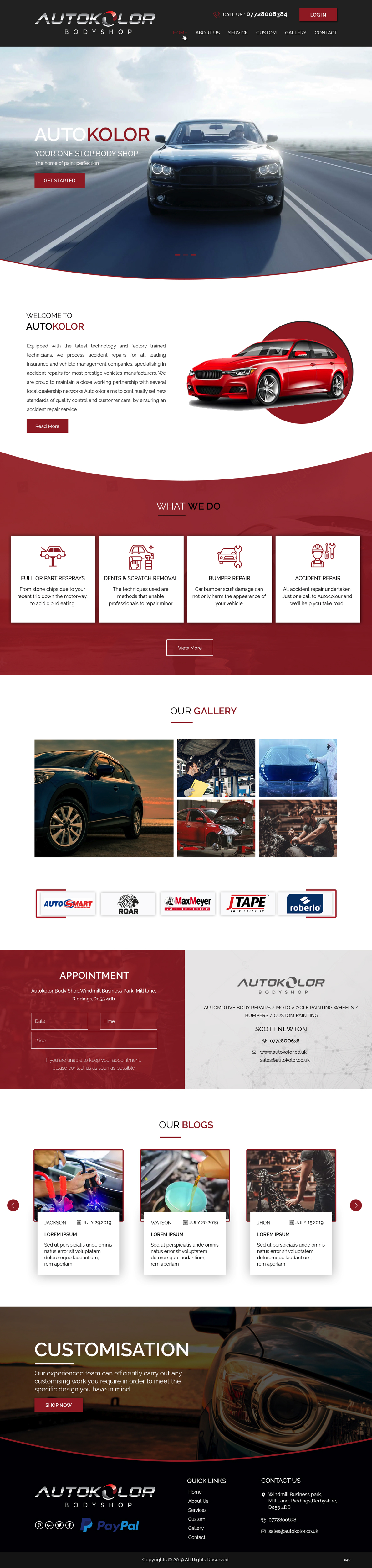 Diseño Web por pb para Autokolor Bodyshop | Diseño #22682308