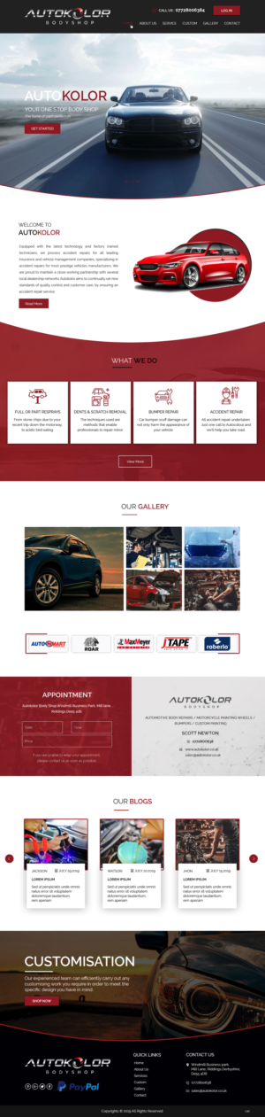 Diseño Web por pb para Autokolor Bodyshop | Diseño: #22682308