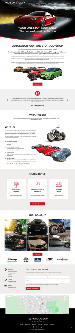 Diseño Web por pb para Autokolor Bodyshop | Diseño: #22682310
