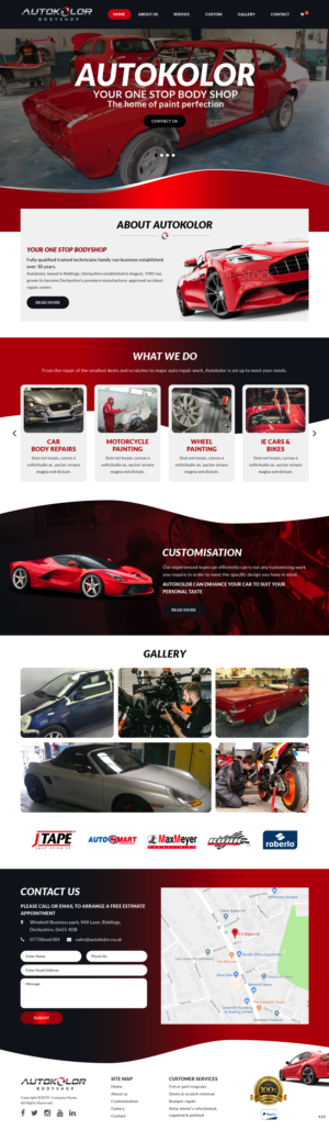 Diseño Web por pb para Autokolor Bodyshop | Diseño: #22688353