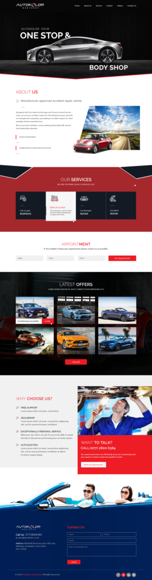 Web Design by Ved Web Services for Autokolor Bodyshop | Design: #22687735