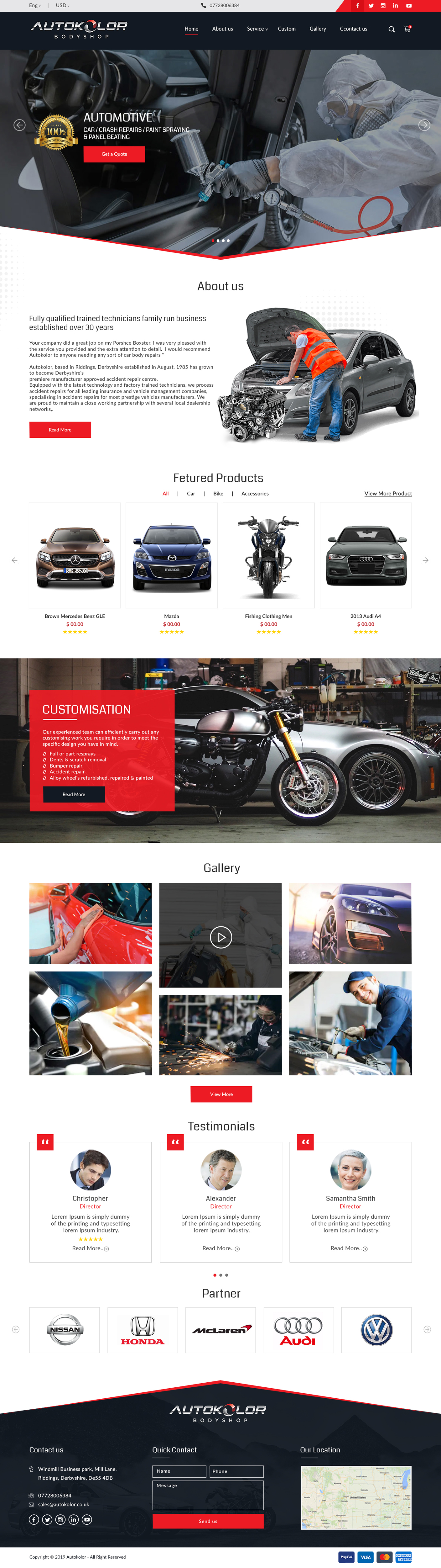 Diseño Web por bdesigner9 para Autokolor Bodyshop | Diseño #22710000