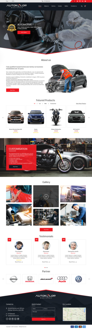 Diseño Web por bdesigner9 para Autokolor Bodyshop | Diseño: #22710000