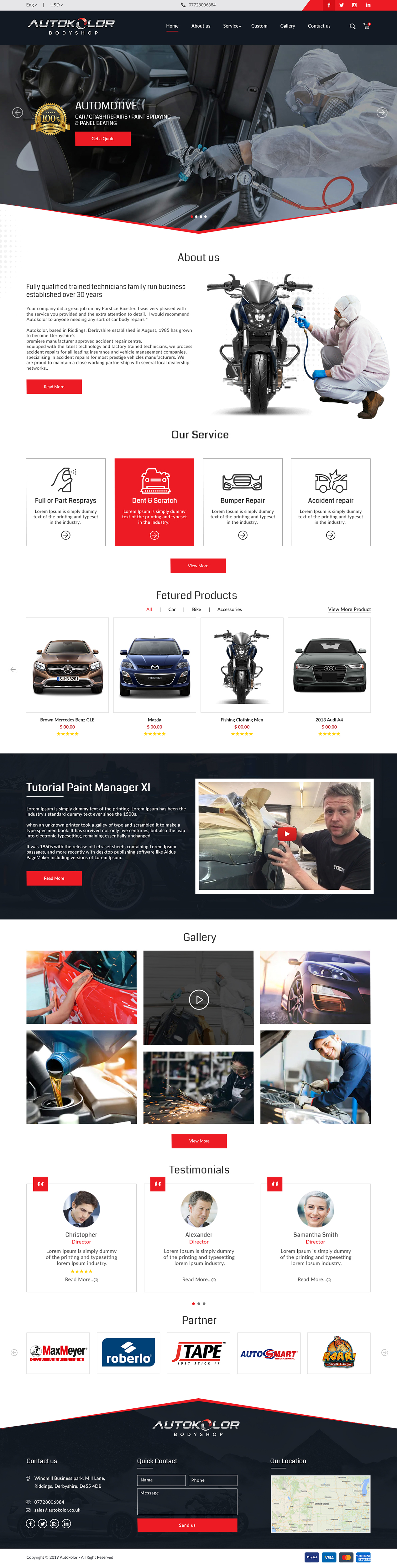Web Design by bdesigner9 for Autokolor Bodyshop | Design #22726138