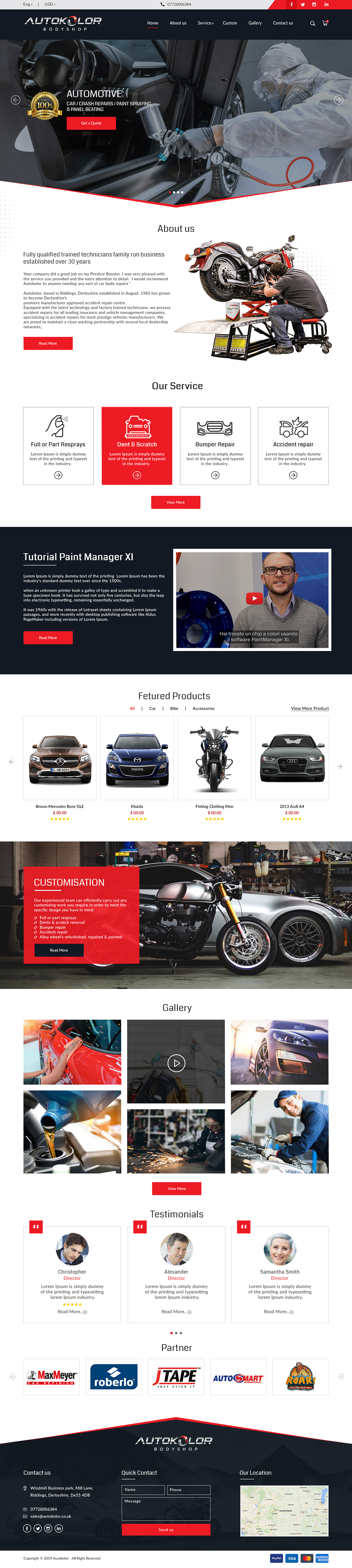 Web Design by bdesigner9 for Autokolor Bodyshop | Design #22726139