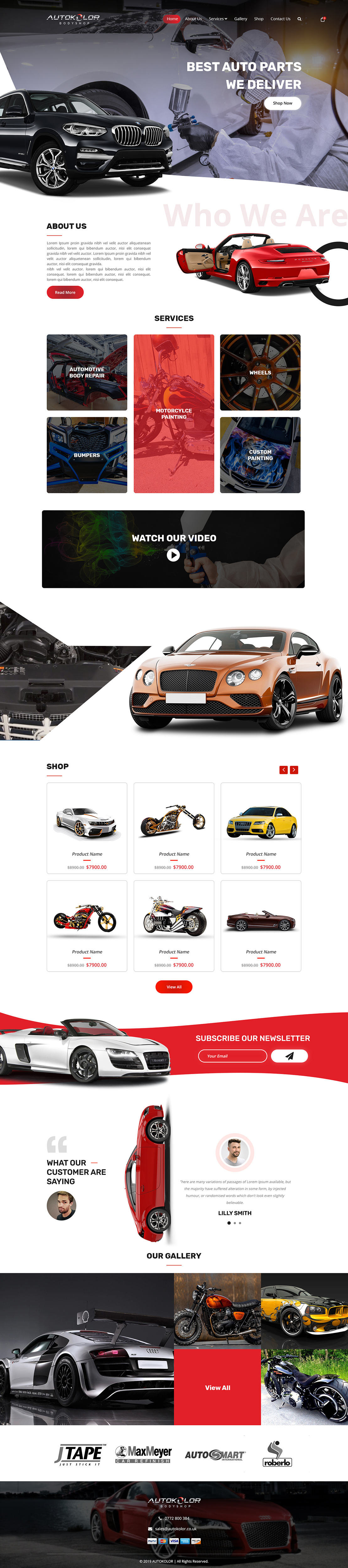 Diseño Web por Factotum Designs para Autokolor Bodyshop | Diseño #22697303
