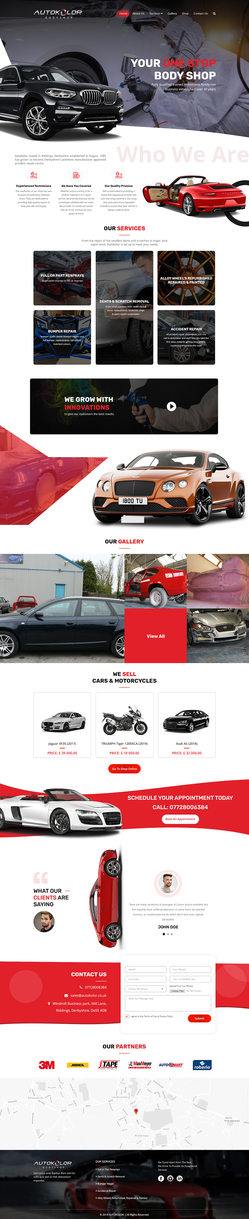 Web Design by Factotum Designs for Autokolor Bodyshop | Design #22714417
